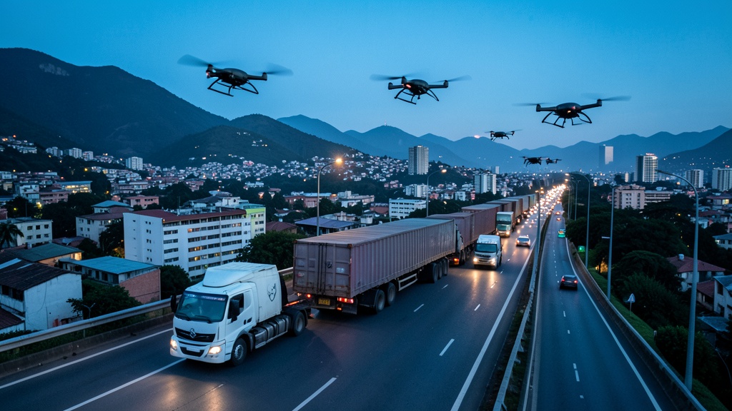 Uso de drones para vigilar el transporte de carga pesada en Bogotá y Cundinamarca
