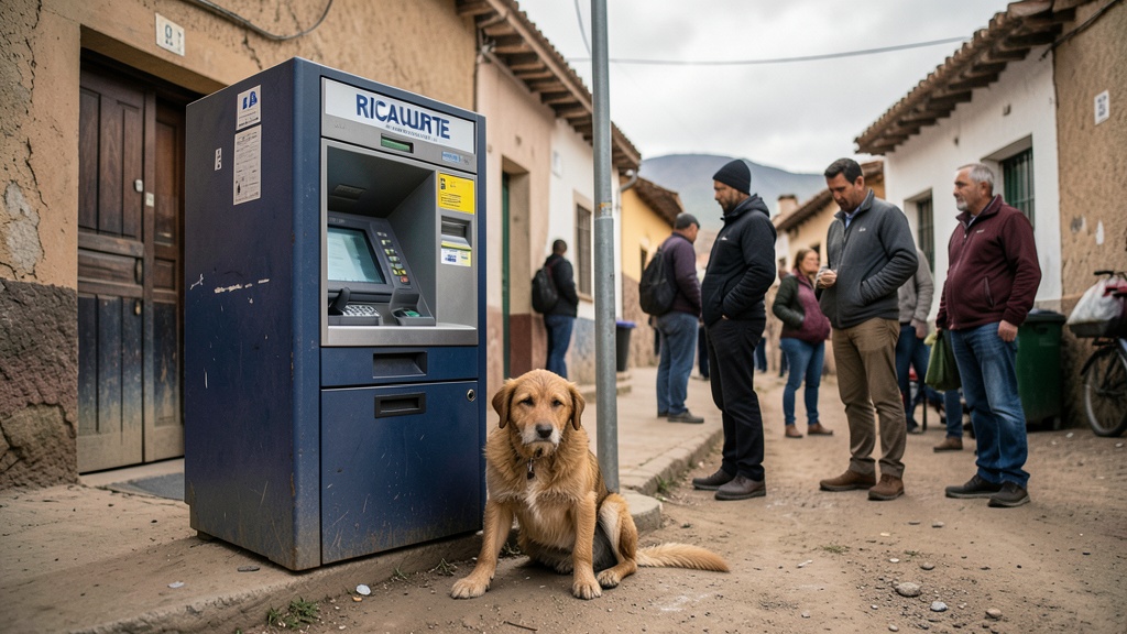 Perro callejero sorprendió a usuarios de cajero en Ricaurte: 'Déjelo refrescar'