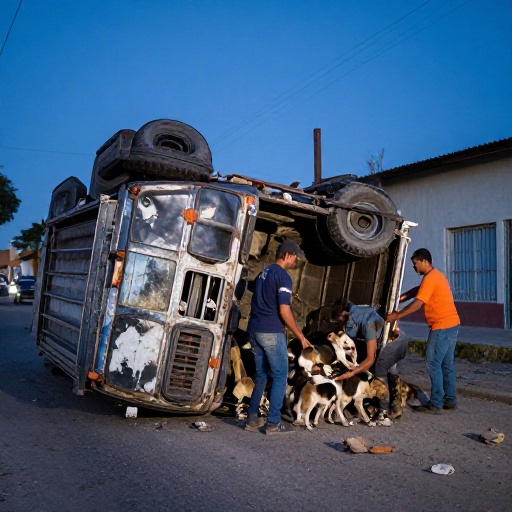 Accidente en Usaquén: Furgón con perros queda volcado en el norte de Bogotá