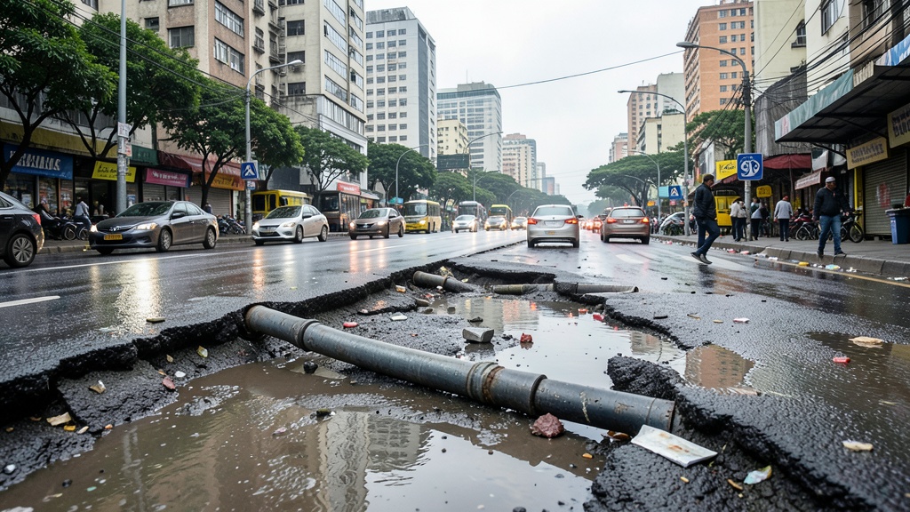 Fuga de agua cierra carriles en Chapinero y afecta movilidad en Carrera 11 con Calle 99